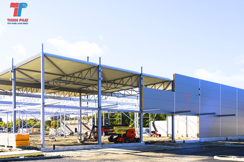Vách Bao Nhà Xưởng Chống Cháy Từ Panel Rockwool