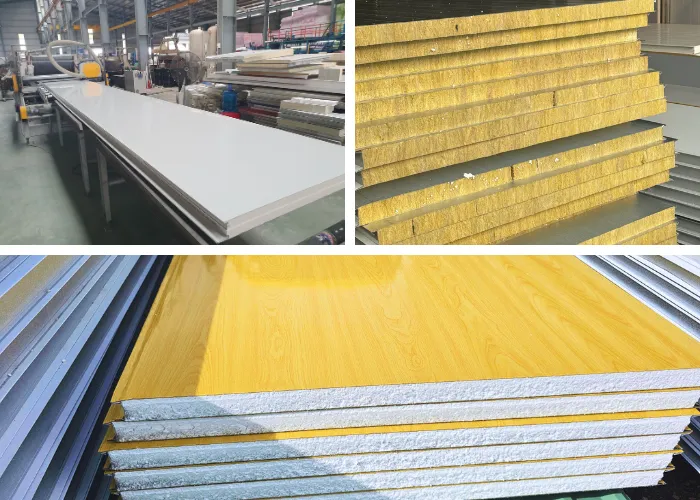panel eps vân gỗ 50mm và các vật liệu khác 