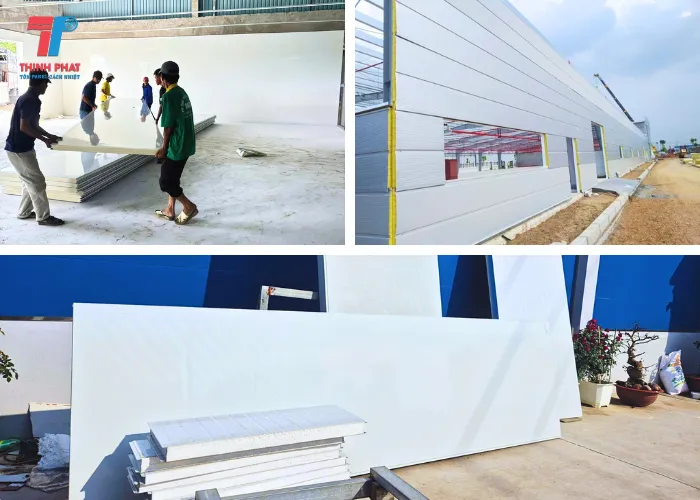 Vách ngăn panel tại Long An với nhiều lựa chọn EPS, PU, Rockwool.